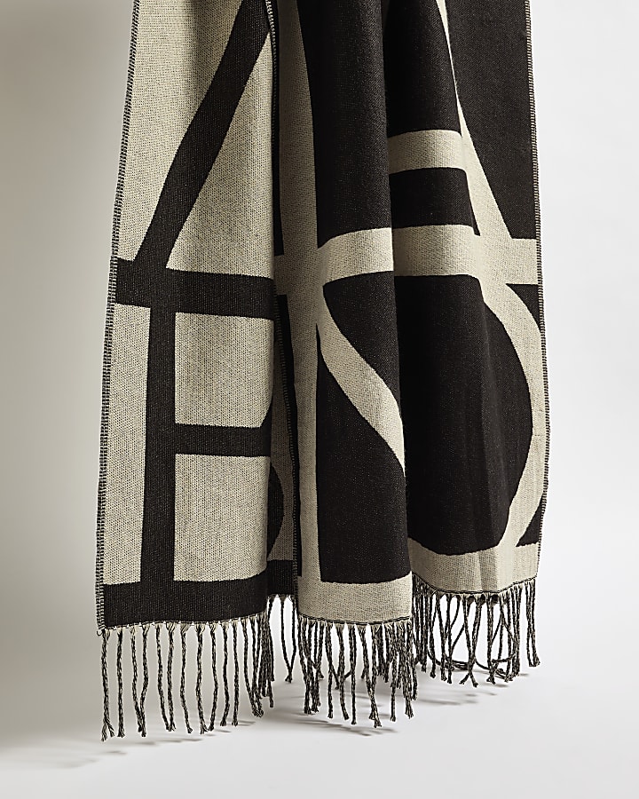 Black Monogram Scarf