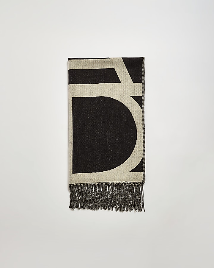 Black Monogram Scarf