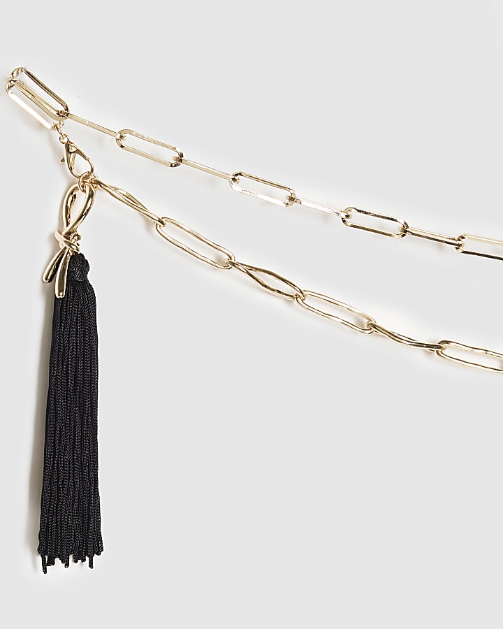 Gold Knot Tassel Chain Belt