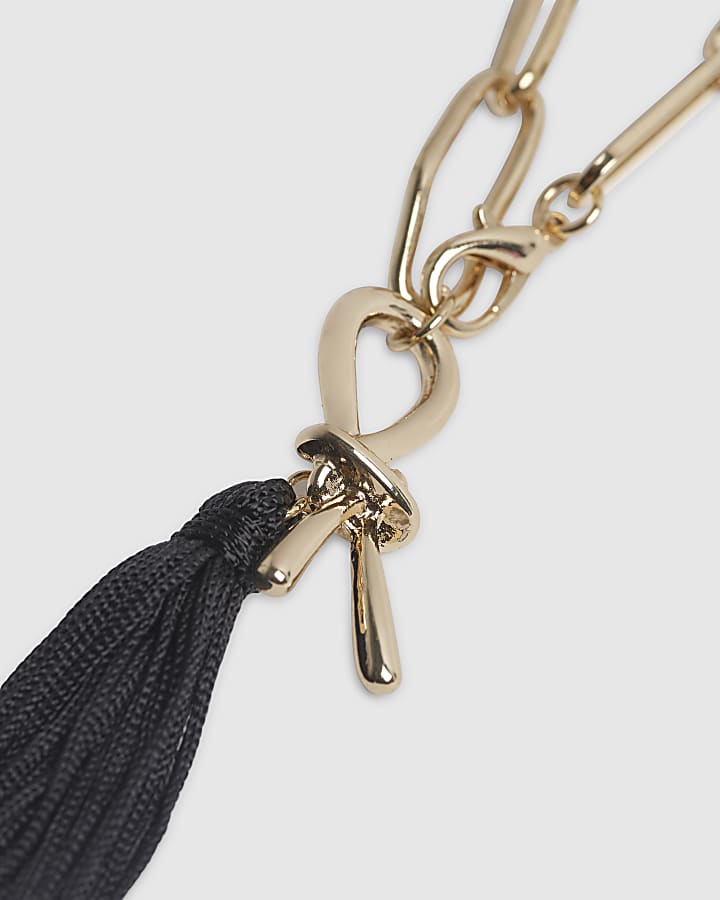 Gold Knot Tassel Chain Belt