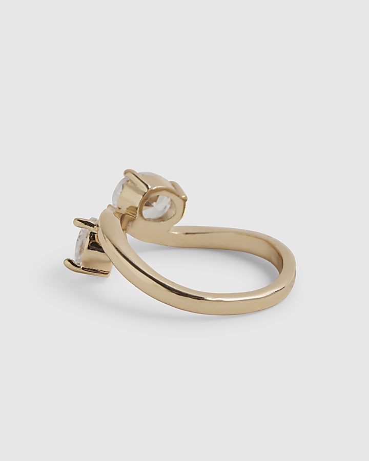Gold Diamond Simulant Wrap Ring