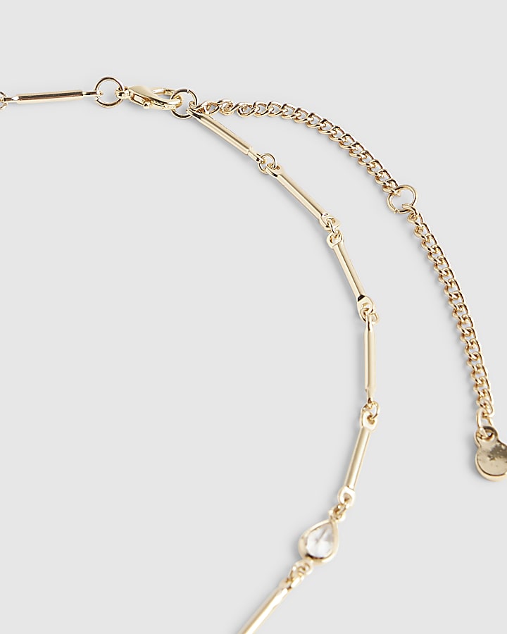 Gold Cubic Zirconia Y Necklace