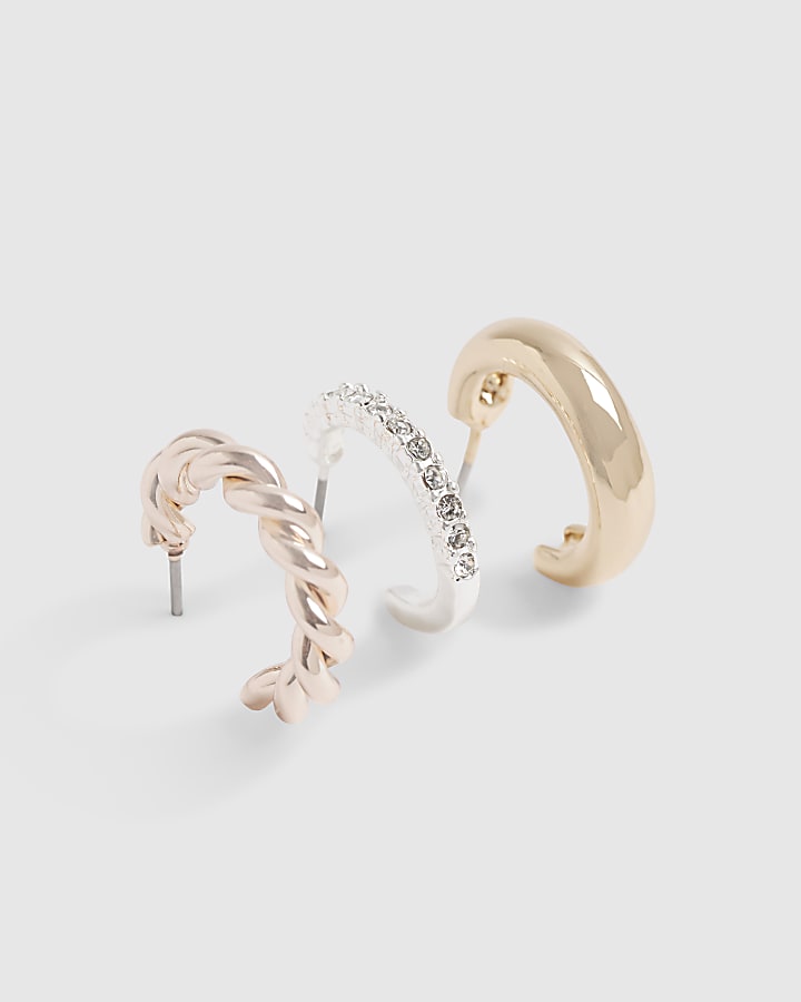 Gold Hoop And Stud Earring Multipack