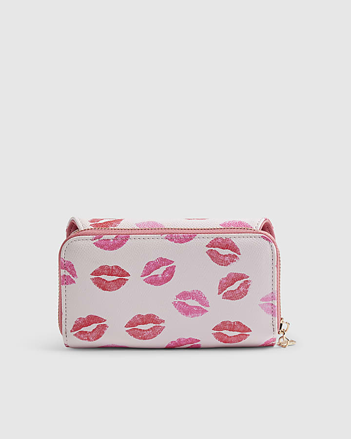 Pink Lipstick Logo Flap Purse