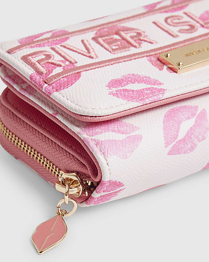 Pink Lipstick Logo Flap Purse