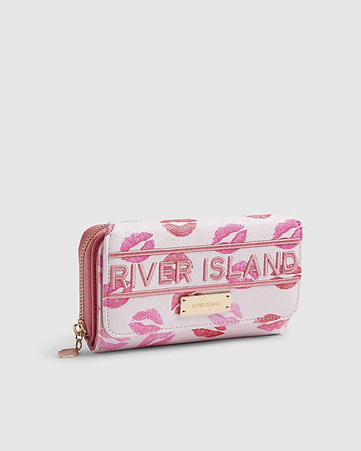 Pink Lipstick Logo Flap Purse