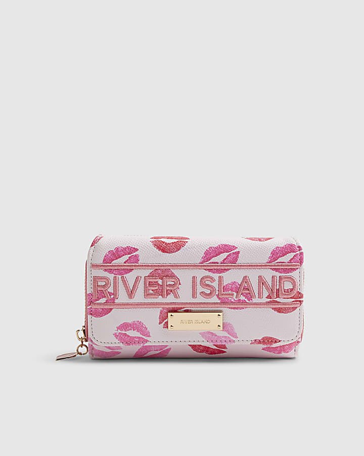 Pink Lipstick Logo Flap Purse