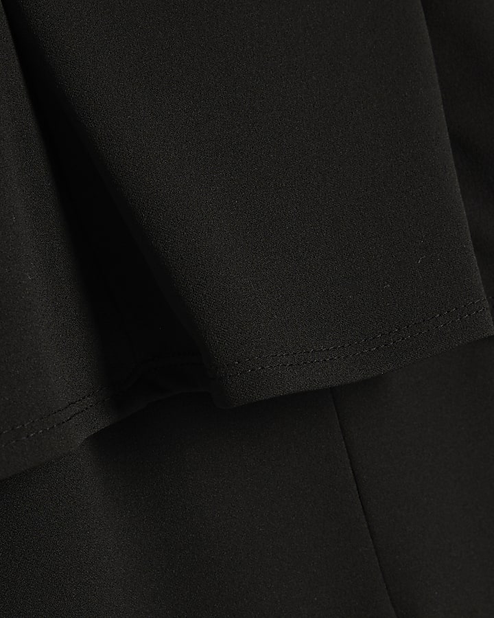 Black Halter Neck Bow Detail Jumpsuit