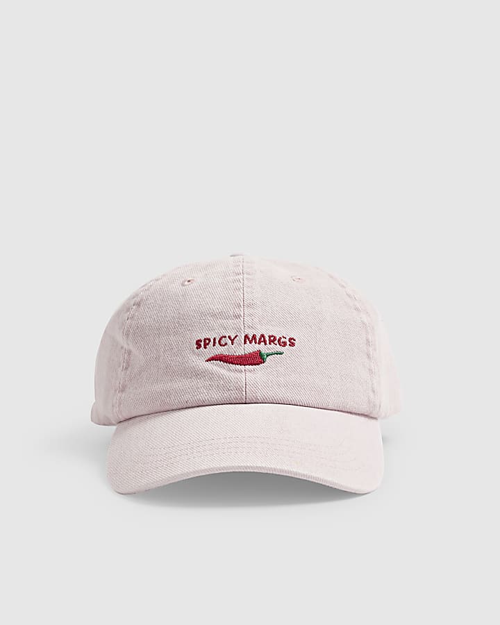 Pink Spicy Margs Embroidered Denim Cap