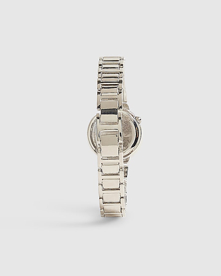 Silver Pink Face Bracelet Watch