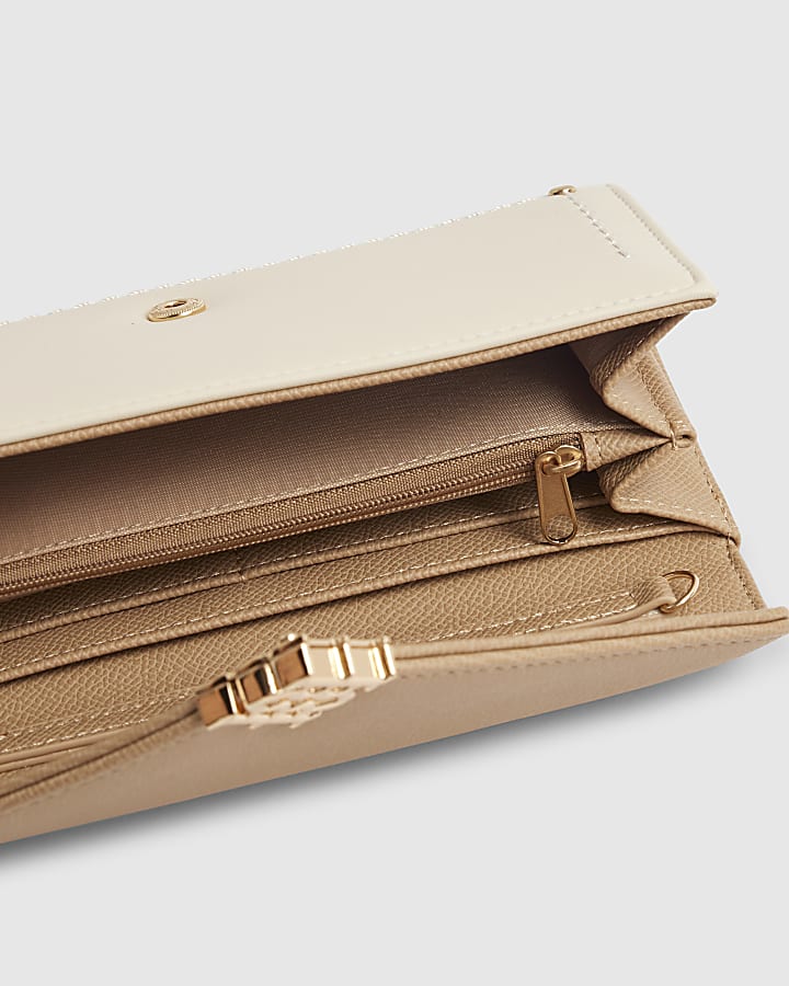 Cream Flap Crossbody Purse