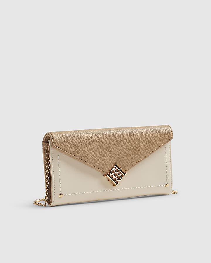Cream Flap Crossbody Purse