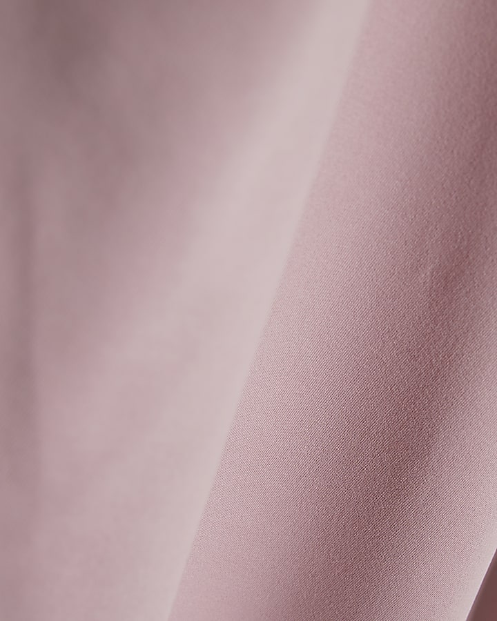 Pink Shoulder Pad Long Asymmetric Top
