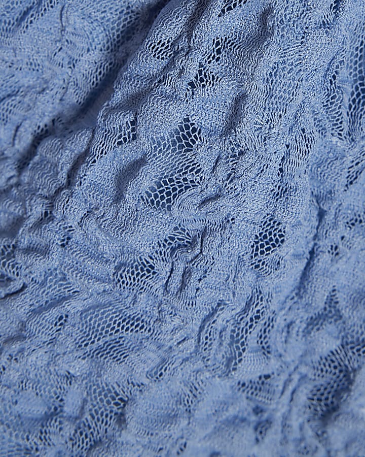 Blue Lace V Neck Cami Top