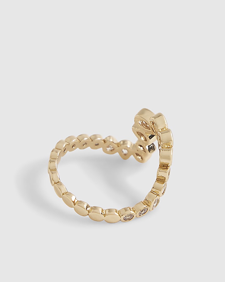 Gold Diamante Wave Ring