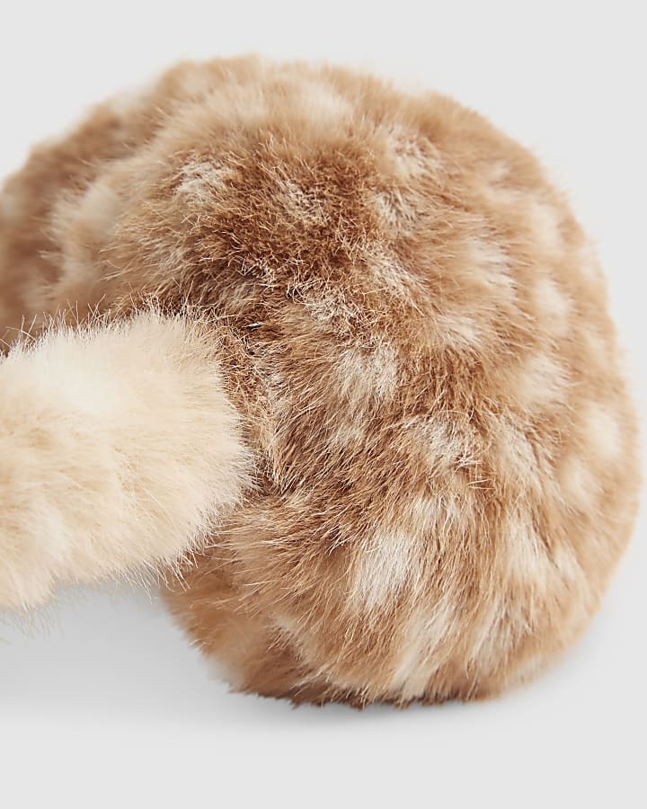 Brown Deer Print Earmuffs