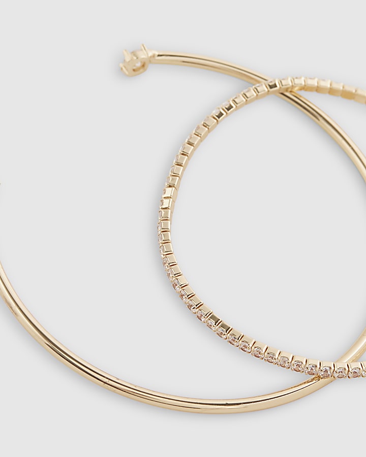 Gold Diamond Simulant Bracelet Pack Of 2