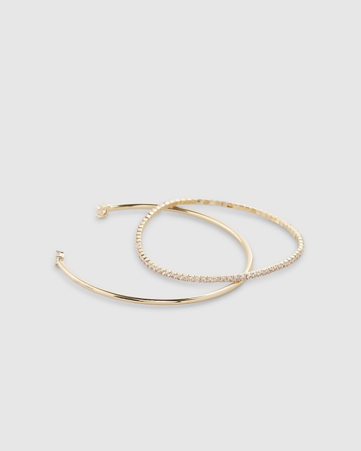 Gold Diamond Simulant Bracelet Pack Of 2