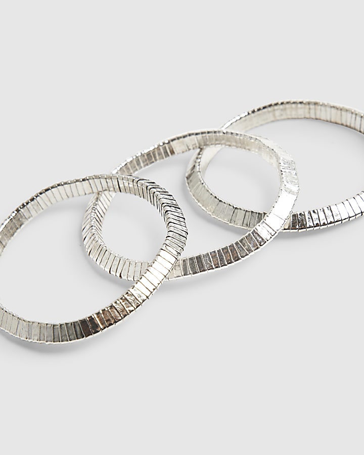 Silver Stretch Bracelet 3 Pack