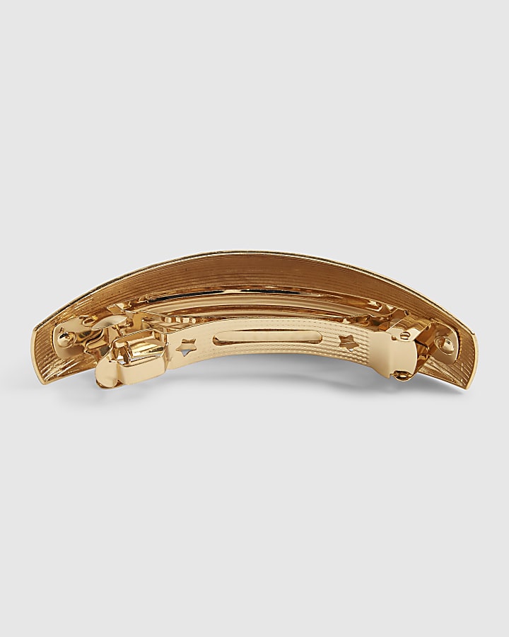 Gold Textured Barette Hair Clip