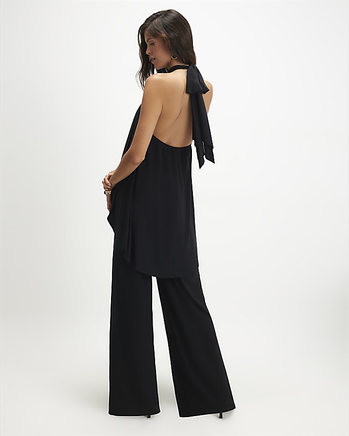Black Halter Neck Jumpsuit