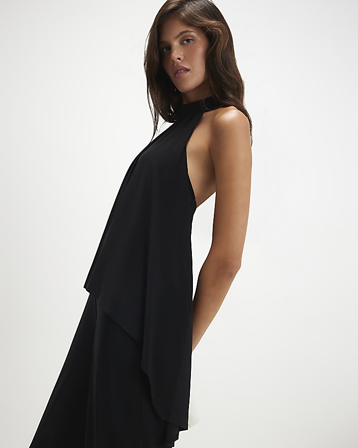 Black Halter Neck Jumpsuit