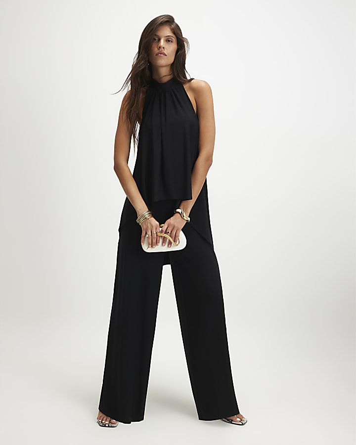 Black Halter Neck Jumpsuit