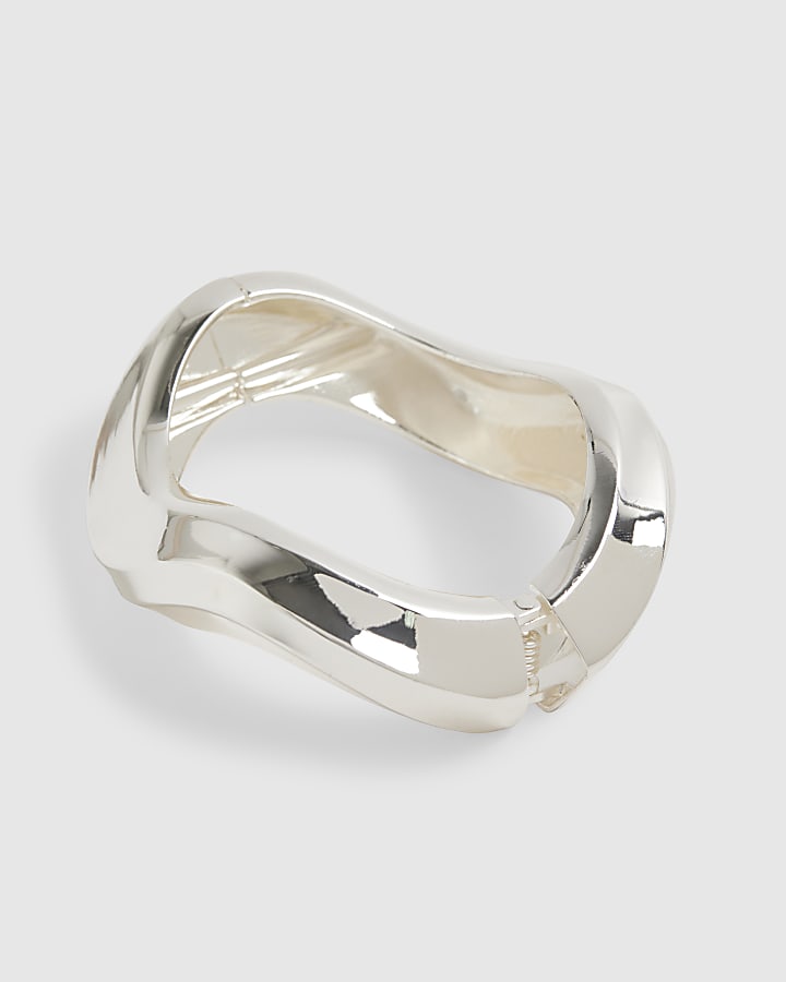 Silver Wave Clamp Bangle