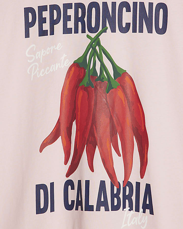 Pink Cotton Pepperoncino Boyfriend T-Shirt