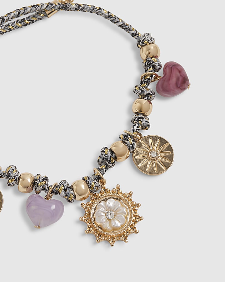 Gold Heart Charm Bracelet