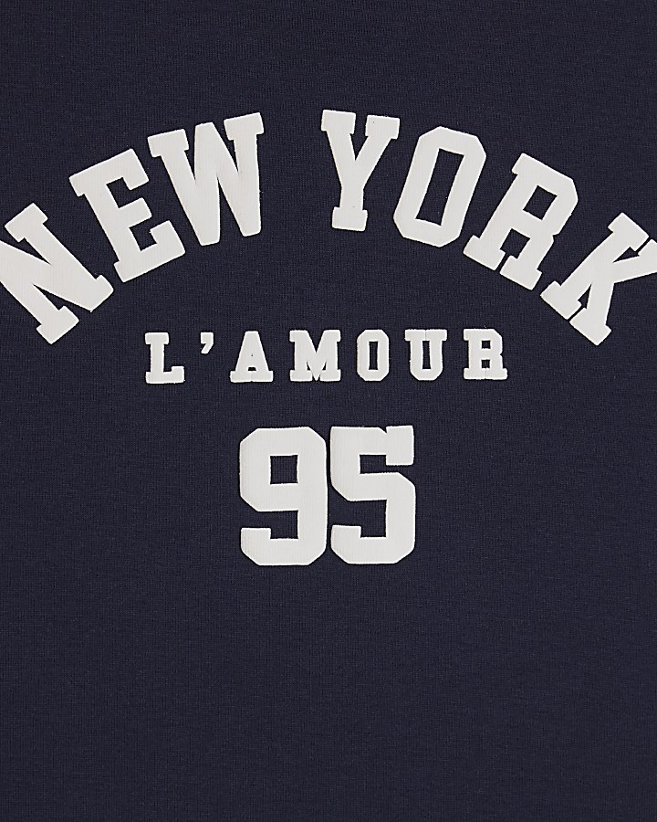 Navy New York Fitted T-Shirt