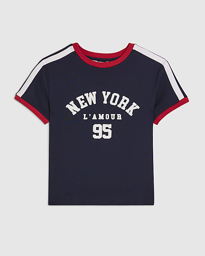 Navy New York Fitted T-Shirt