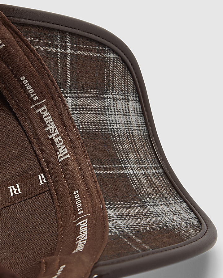 Brown Faux Suede Cap