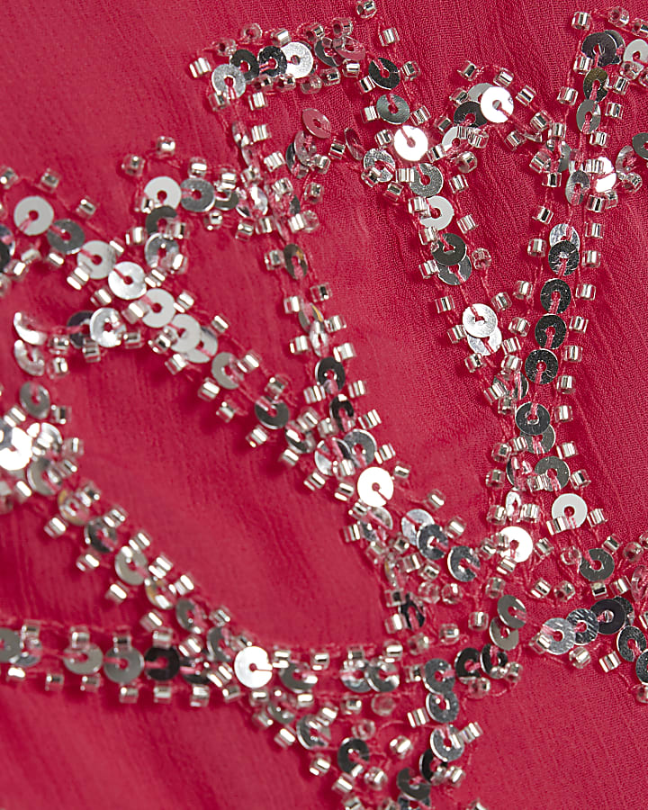 Pink Embellished Bandeau Scarf Top
