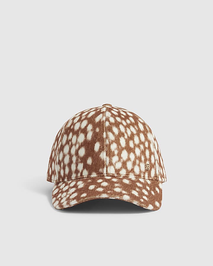 Brown Deer Print Cap