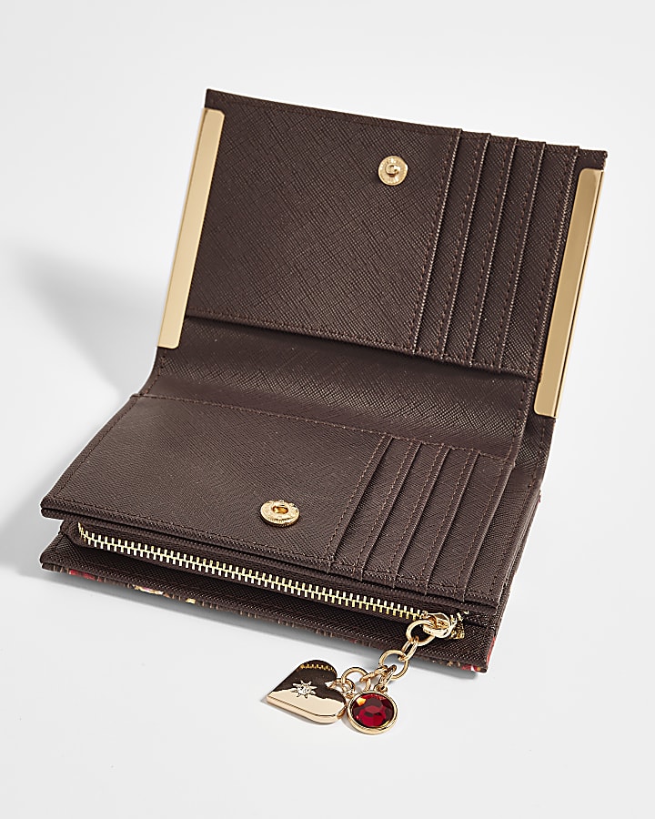 Brown Chain Monogram Foldout Purse