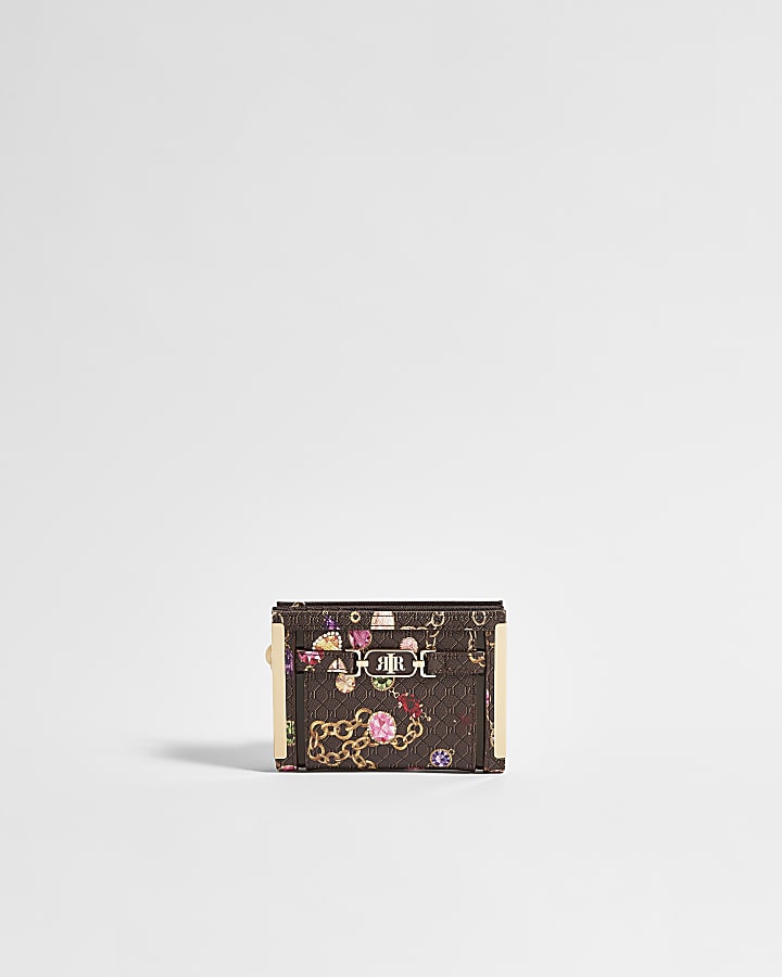 Brown Chain Monogram Foldout Purse