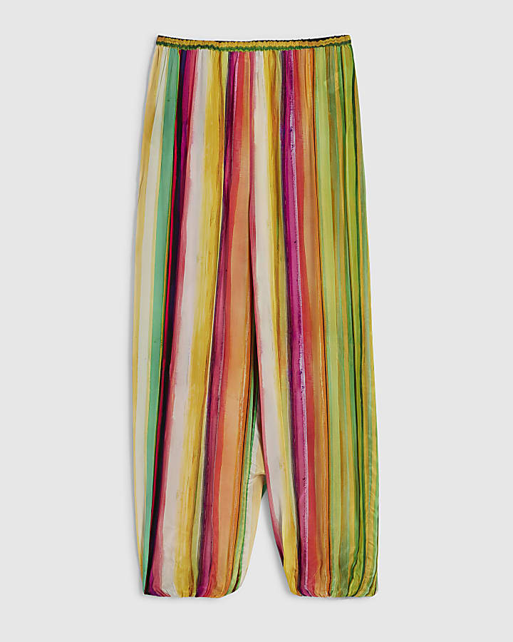 Green Stripe Cuffed Trousers