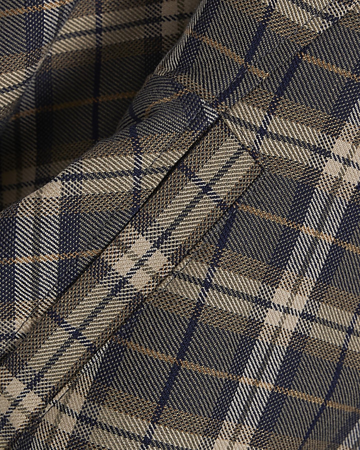 Green Check Funnel Neck Bomber Jacket