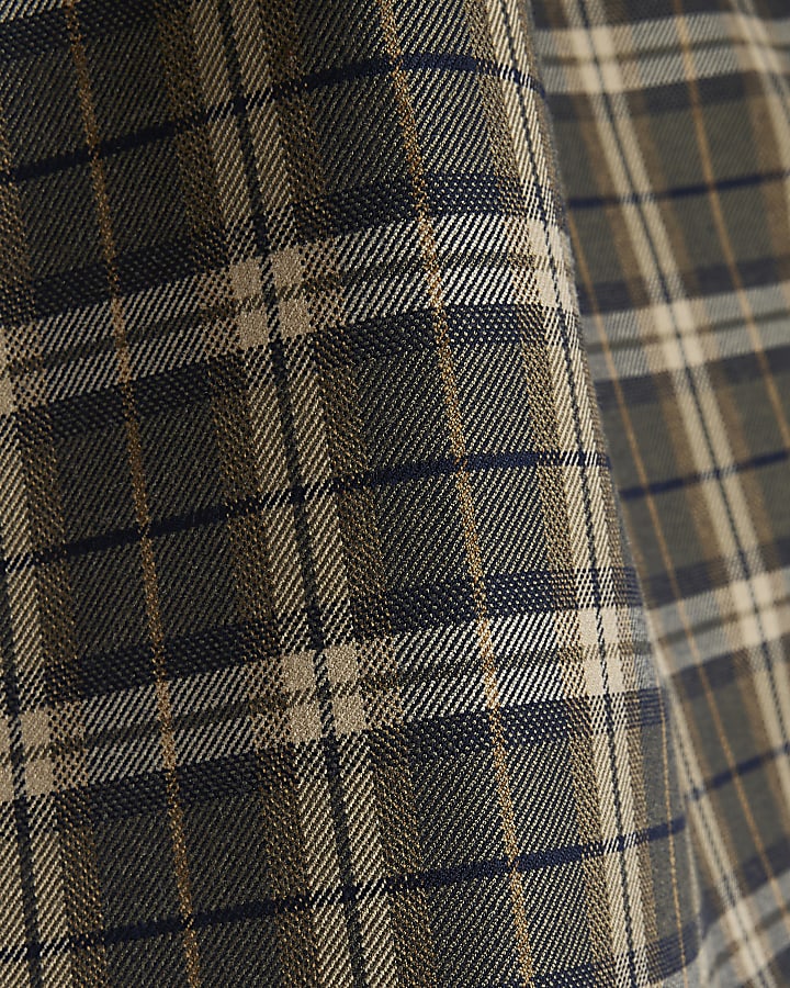 Green Check A-line Mini Skirt