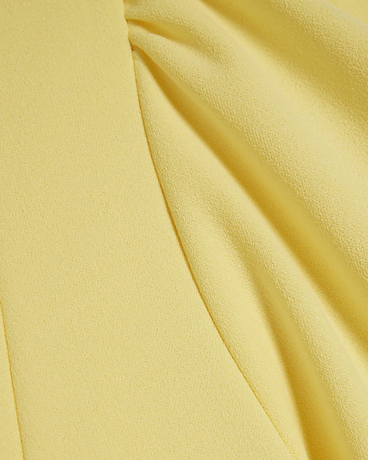 Yellow Puff Sleeve Mini Dress