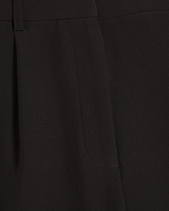 Brown Pleat Barrel Leg Trousers