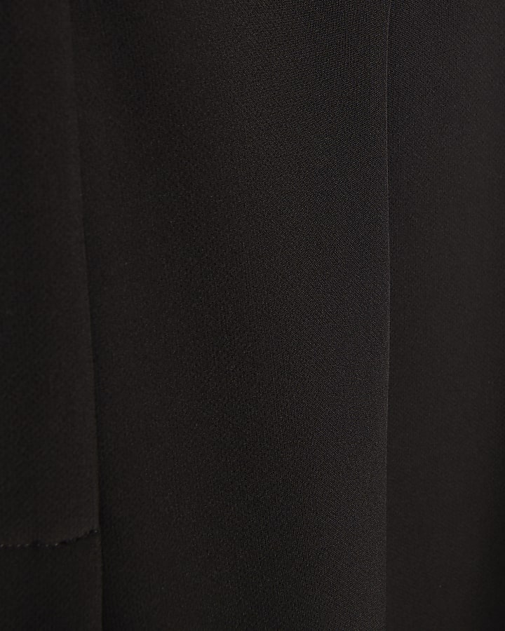 Petite Brown Pleated Barrel Leg Trousers