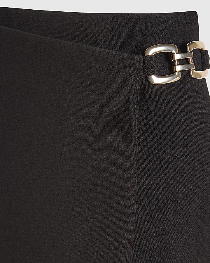 Brown Buckle Wrap Skort