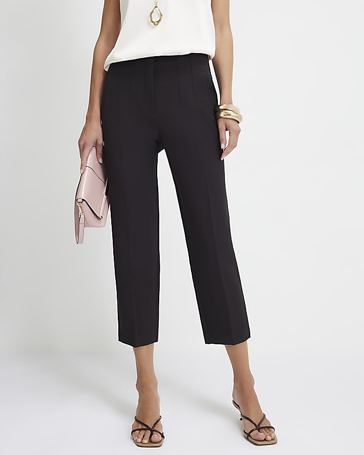 Brown High Waisted Cigarette Trousers