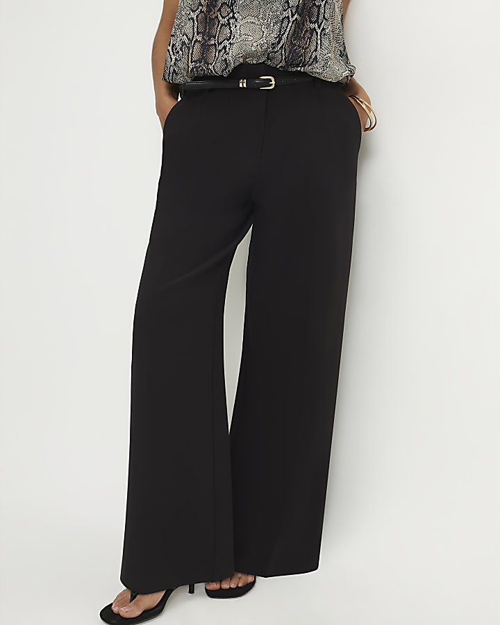 Petite Brown Belted Slim Leg Trousers