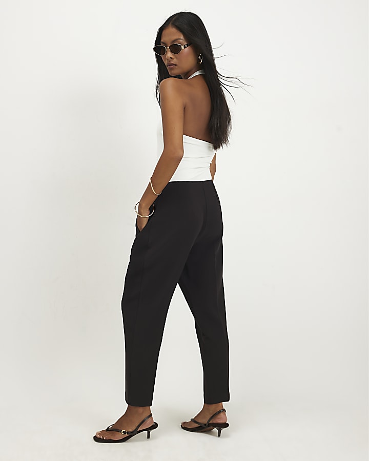 Petite Brown High Waisted Cigarette Trousers