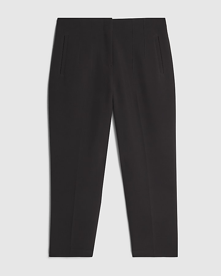 Petite Brown High Waisted Cigarette Trousers