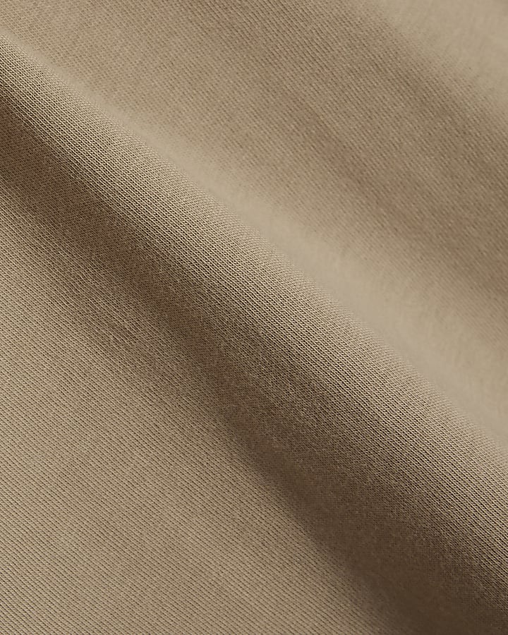Beige Cotton T-Shirt And Shorts Set