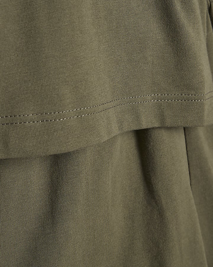 Khaki Cotton T-Shirt and Shorts Set